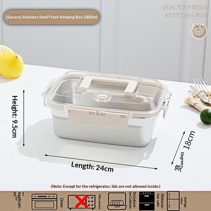 Leakproof Stainless Steel Bento Box Large Capacity Microwave Safe Portable Lunch Box Food Storage Container