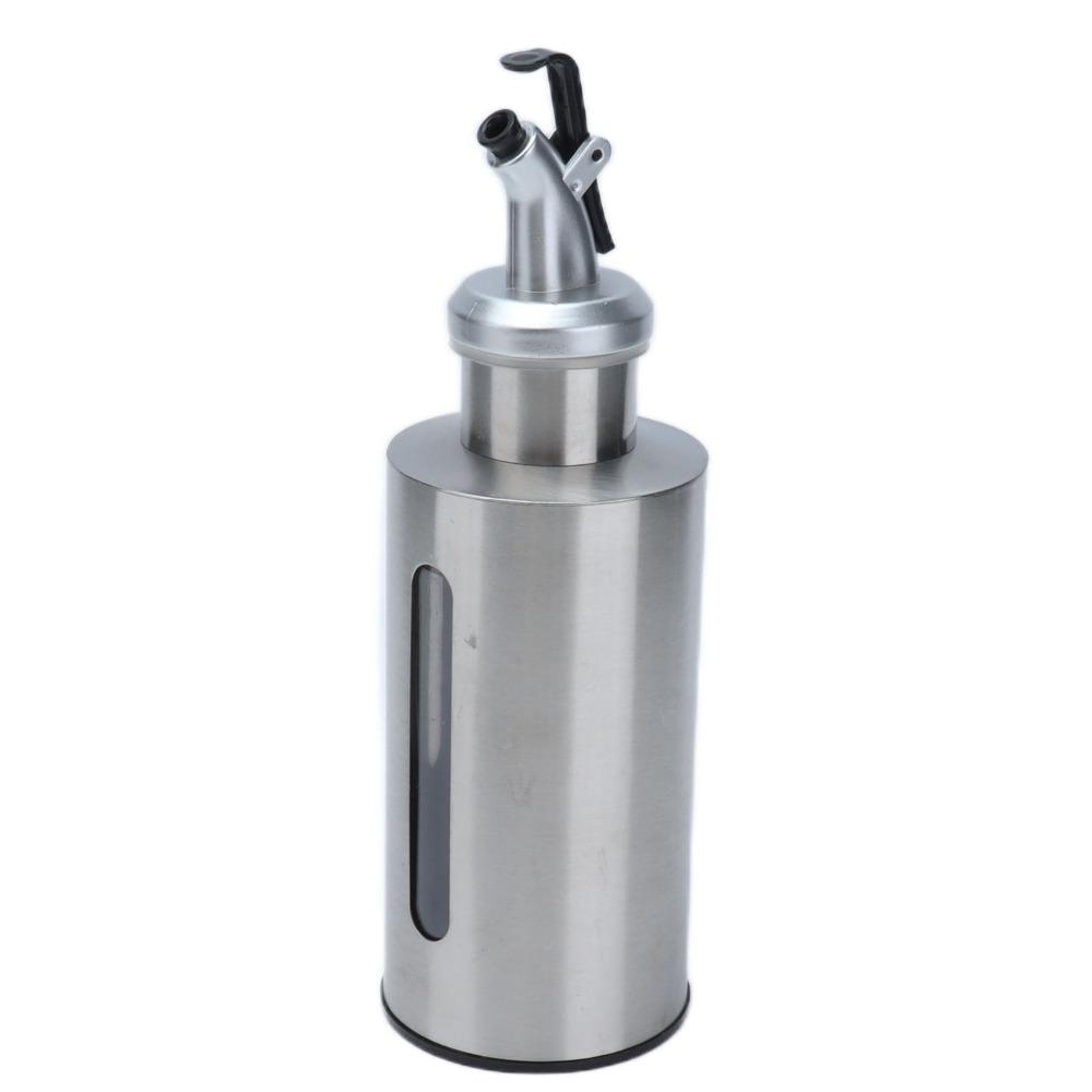 2pcs Stainless Steel Oil Dispenser Bottle 190ml/290ml Vinegar Dispenser Bottle Condiment Storage