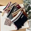 Color Blocked Striped Knitted Scarf For Women In Winter With A Sense Of Luxury Fashion Atmosphere Warmth Tassel Scarf