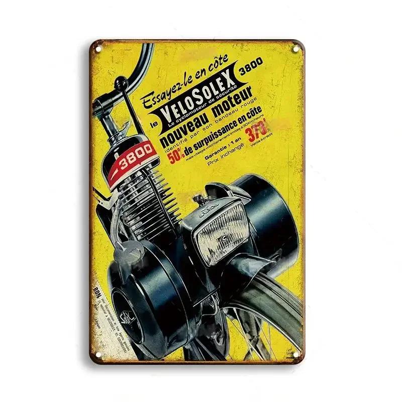 Винтажный мотоцикл Декоративная металлическая пластина Постер Ржавая потертая жестяная вывеска Декор для стен гаража бара Поделки Табличка Жестяные вывески