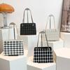 Сумка Модная клетчатая маленькая квадратная сумка Текстурированная сумка через плечо с цепочкой Сумка через плечо Сумка для поездок на работу