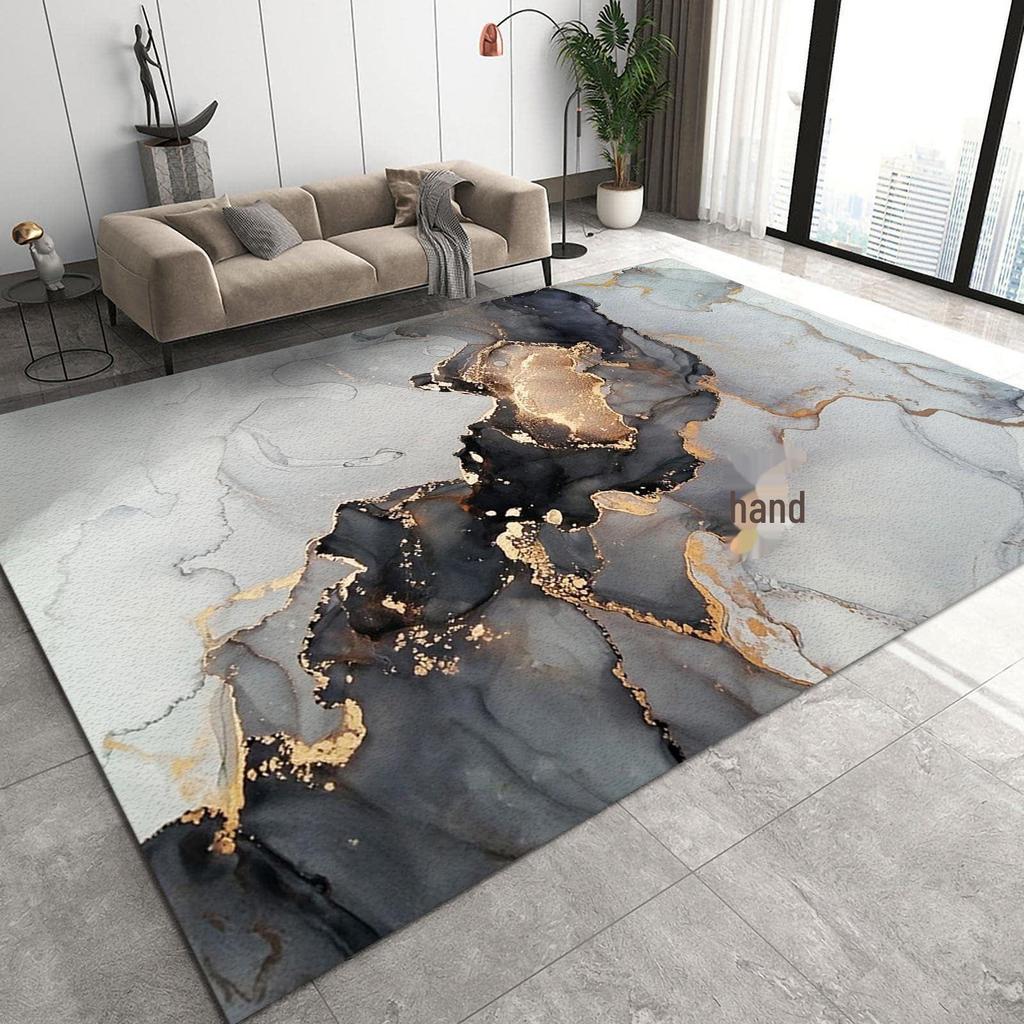 Простой ковер с мраморным узором для гостиной, спальни и прикроватной тумбочки — в индивидуальной упаковке