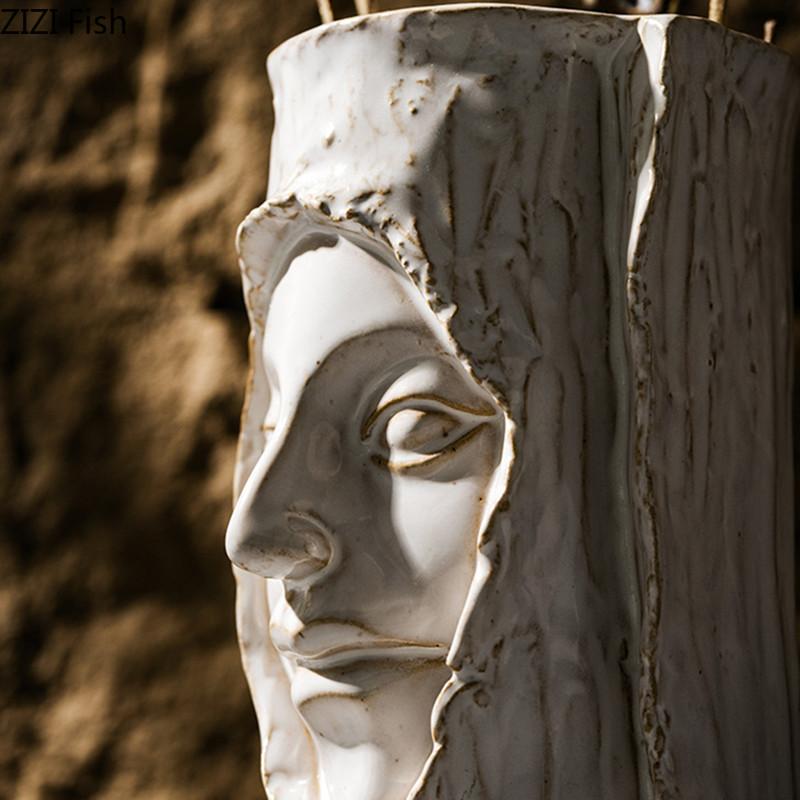 Nordic Art Facial Керамическая ваза Творческая композиция из сухих цветов Посуда Украшения для гостиной Обеденный стол Украшения для дома Искусство