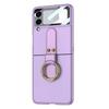 Чехол для телефона Samsung Galaxy Z Flip 3 со встроенной защитой экрана, задняя крышка телефона с подставкой и кольцом-держателем, фиолетовый