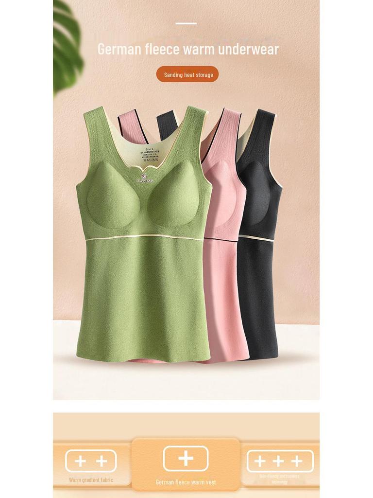 Женский теплый бархатный жилет Pro-Oxygen 2.0: Нижнее белье большого размера, бесшовное, с бархатом, с подогревом и нагрудной подкладкой.