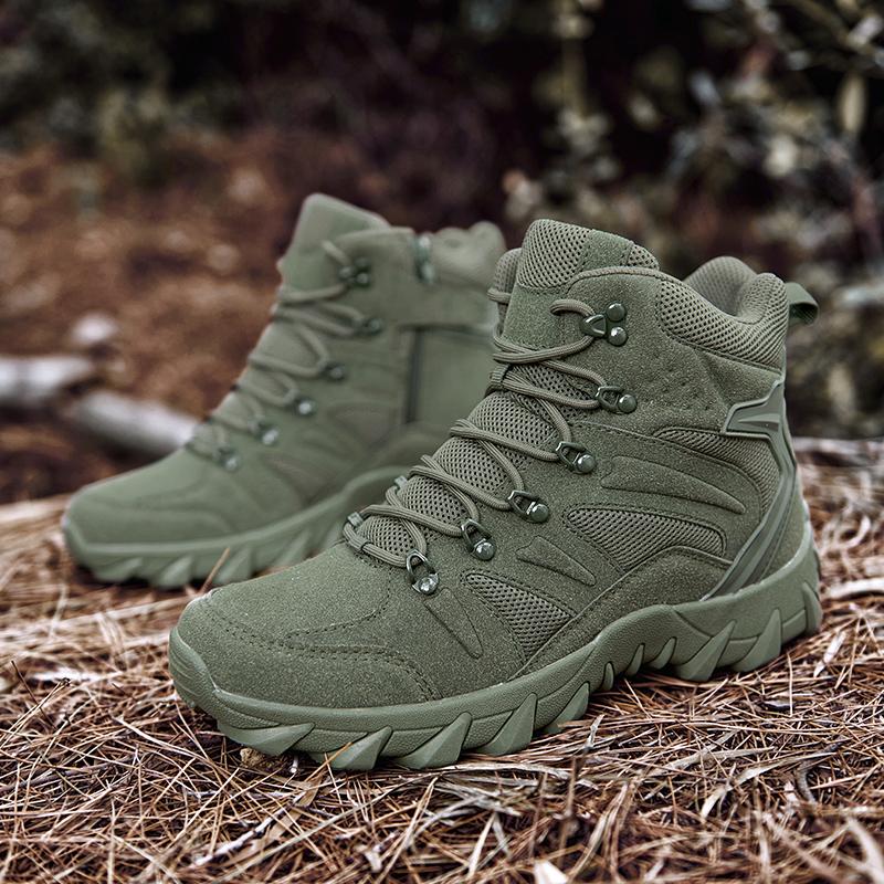 High Quality Leather Boots Outdoor Hiking Boots Men New Autumn Winter Desert Tactical Combat Ankle Boots Men Work Safty Boots