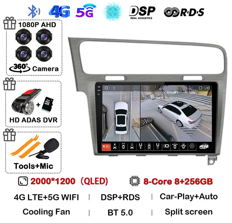 Android 14 WIFI+4G Auto For Volkswagen VW Golf 7 MK7 GTI 2011-2021 Car Radio Carplay HD Multimedia GPS Video Player Stereo 2din