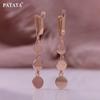 Rose Gold Color Round Flat Shape Drop Earrings And Pendant Necklace Set
