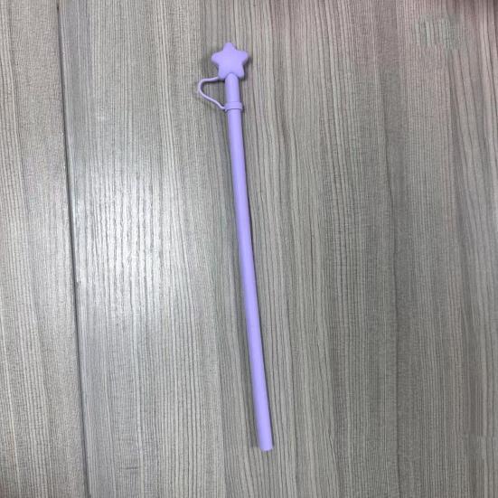 Многоразовые силиконовые трубочки с крышкой-звездочкой, устойчивые к укусам, для питья горячих и холодных напитков, гибкая длинная трубочка без содержания бисфенола А