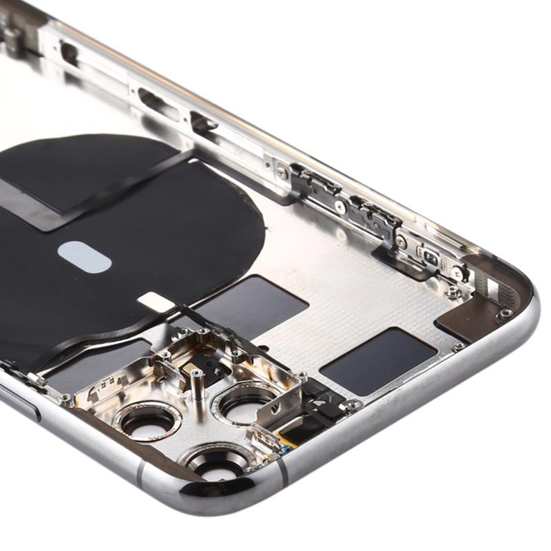 For iPhone 11 Pro 5.8 inch Back Housing Cover Repair Kit (with Side Keys+Card Tray+Power+Volume Flex Cable+Wireless Charging Module)