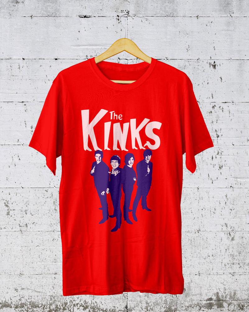 НОВЫЕ участники группы The Kinks Хлопок S-5XL Футболка с коротким рукавом Красная UR770 Унисекс Футболка