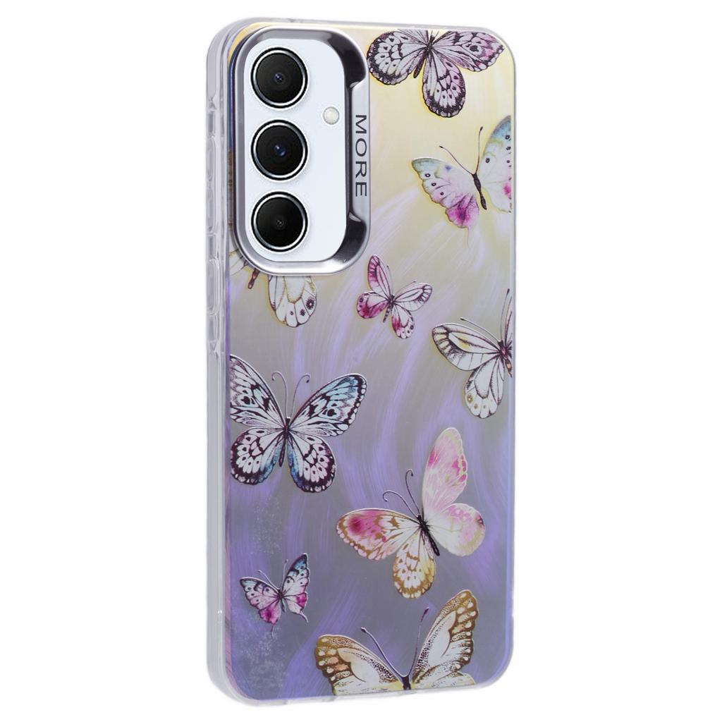 Чехол для Samsung Galaxy A35 5G, Лазерный TPU+PC Чехол для телефона Электроокрашивание Бабочка
