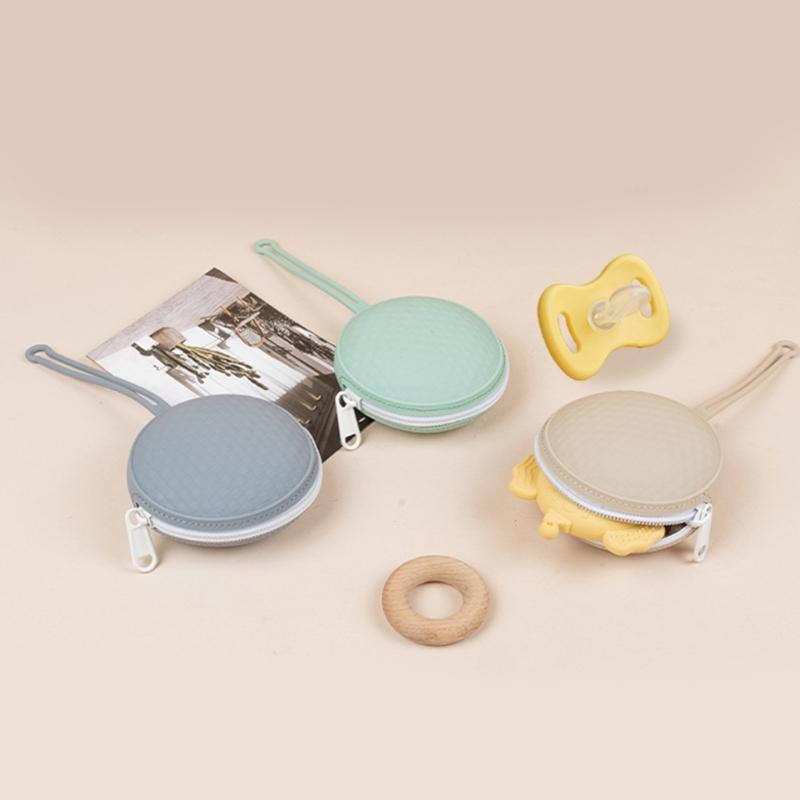 Travel Friendly Silicone Pacifier Holder Pacifier Organizers Comapct Keeps Pacifiers Clean for Families With Infants