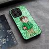 Аниме чехол для телефона E-EddsworldS для IPhone 17 Air 16 E Pro Max 15 14 13 Mini 12 Pro 11 Max Plus Черная стеклянная крышка