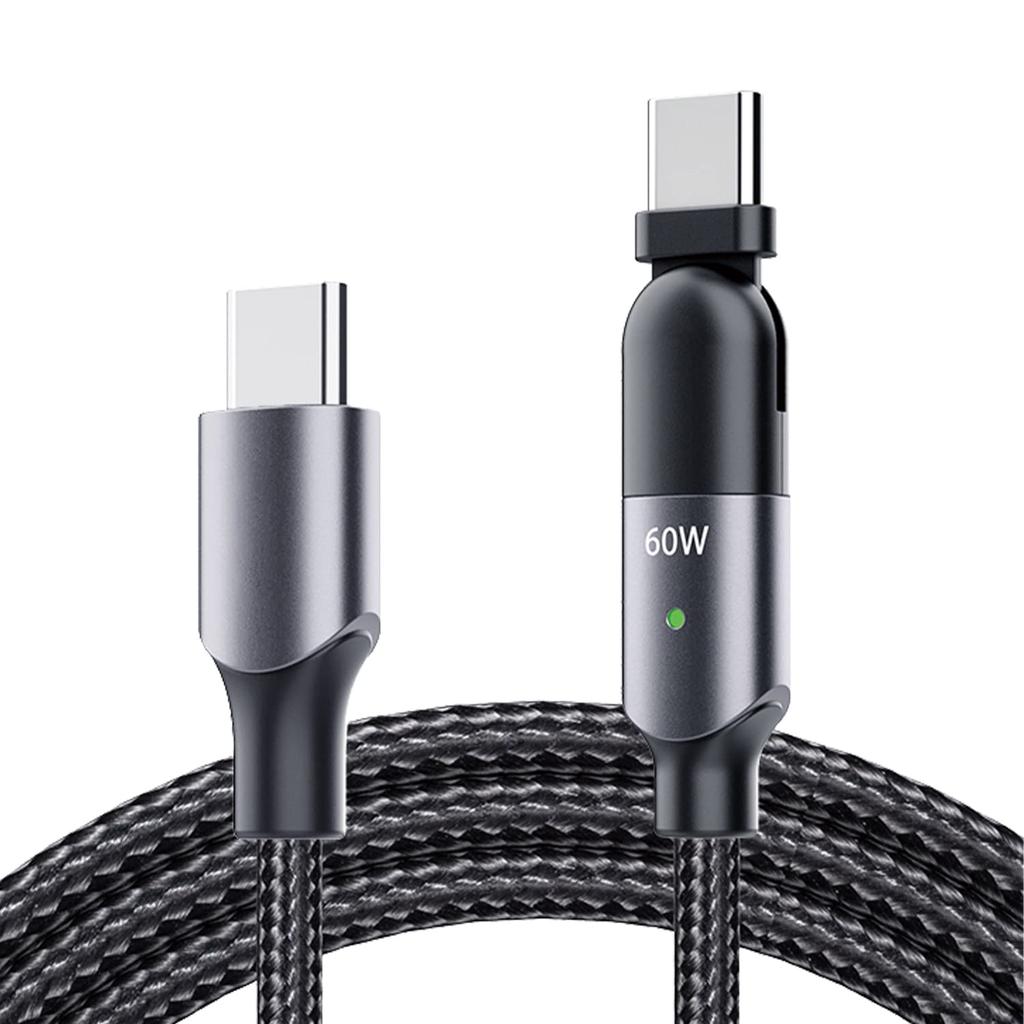 SEIWA Car Smartphone Charger USB Cable PD 60W Movable Hard to Break Cable, Type-C Cable, CtoC, Black, D623, 1.1m Length, Type-C Compatible, Plug,
