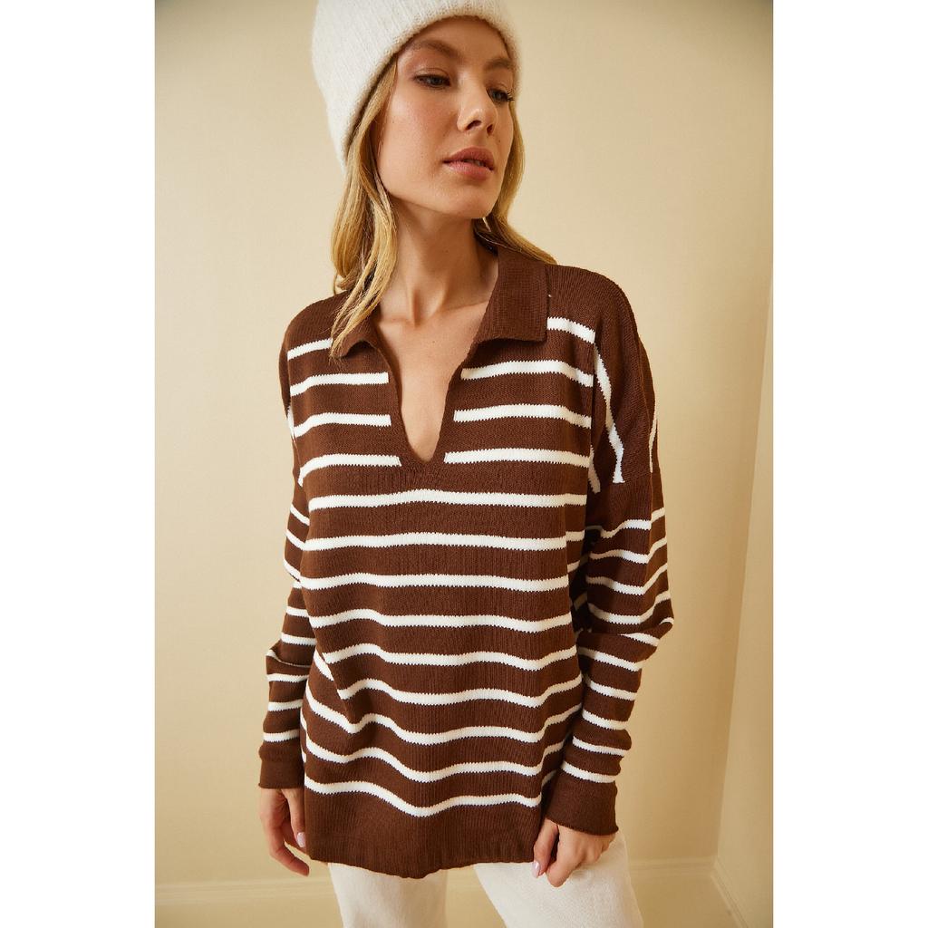 Women's Polo Neck Knitwear Sweater Us00293