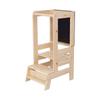 ® Wooden Kitchen Helper for Children Step Stool with a Board, Natural Wood