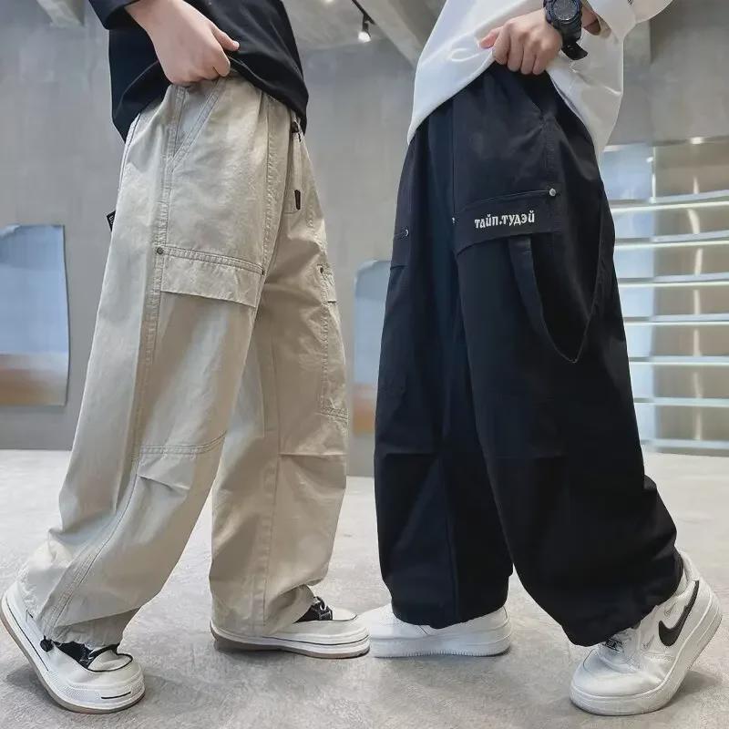 Весенне-осенние прямые повседневные брюки для мальчиков | Модные и красивые детские комбинезоны