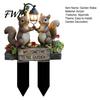 Outdoor Garden Ornament Two Squirrels Decorative Stake, Welcome to The Acrylic Yard Accessory Art, Street Lamp Squirrel Sign for Lawn Pathway
