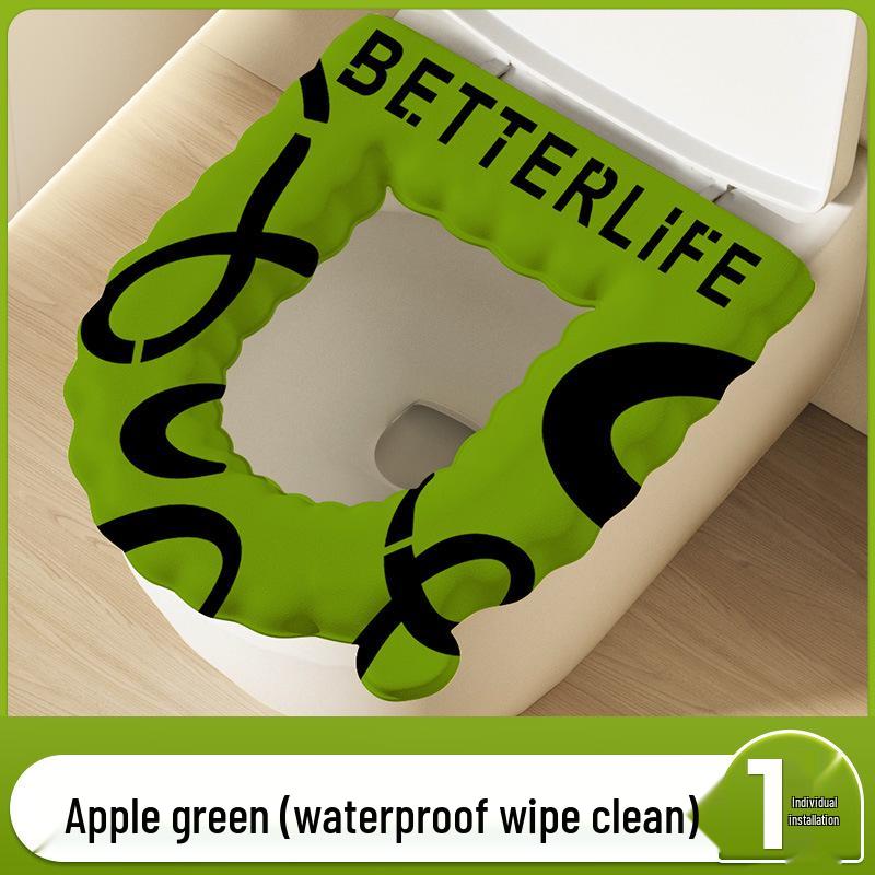 Водонепроницаемая подушка для сиденья унитаза на все сезоны с крышкой и чехлом с утолщенным узором