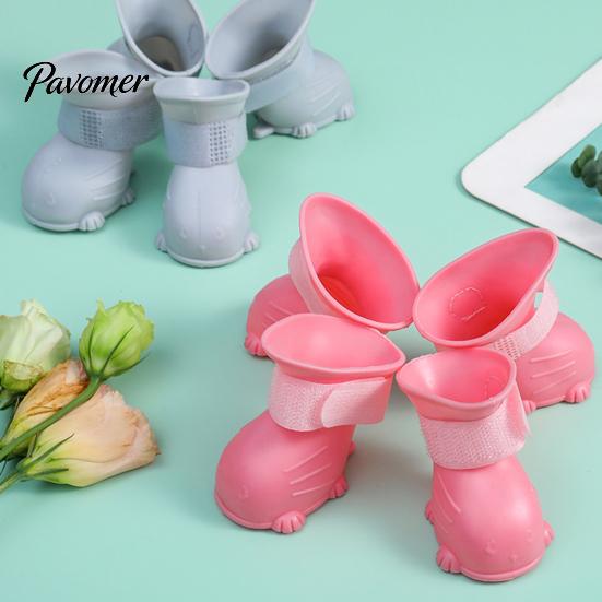 Breathable Rain Boots for Small Dogs 4Pcs Waterproof Dog Shoes, with Skid-resistant Soles, Adjustable Comfortable Paw Protection Cats Protectors,