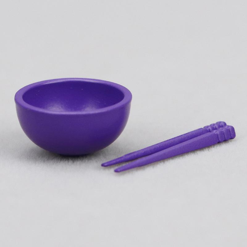 1Set Dollhouse Miniature Accessories Mini Metal Bowl Chopsticks Set Simulation Kitchen Tableware Model Toys