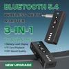 3 In 1 Bluetooth 5.4 Wireless Audio Transmitter Receiver MP3 TF Card Play Adapter 3.5MM AUX Stereo Music With Mic Battery Level Display