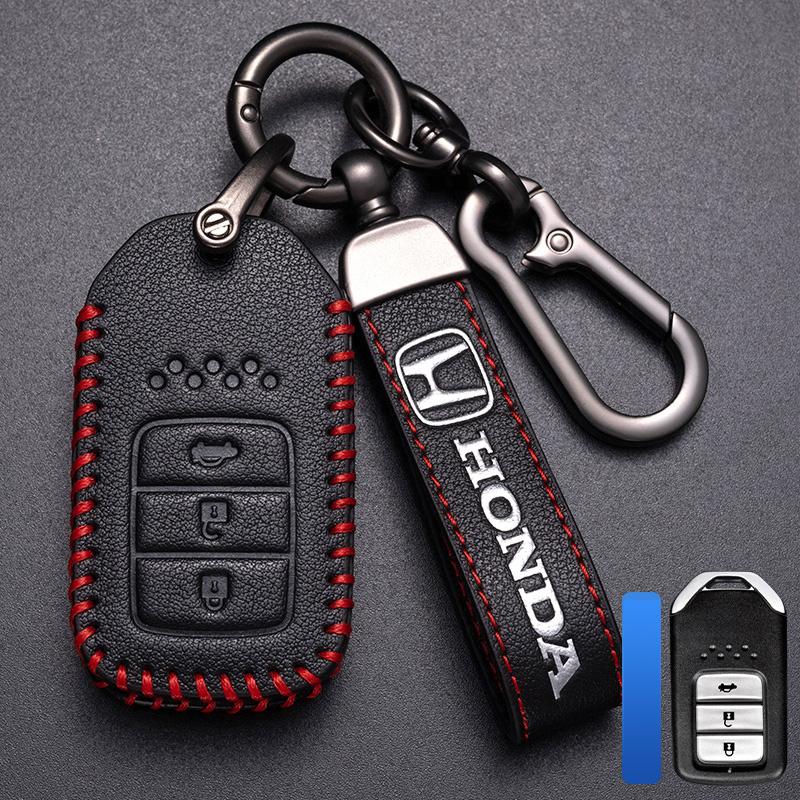 Leather Car Key Remote Cover Full Case Accessories Honda Civic Accord HR-V CR-V CRV 11th 2022 2023 City Fit Odyssey Jade RB6