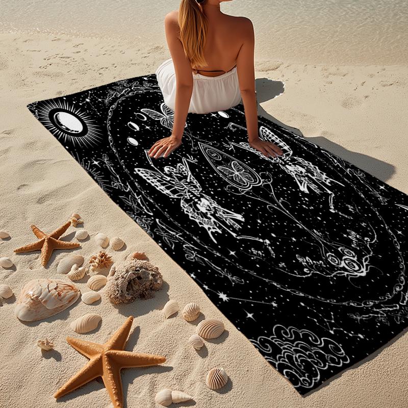 Gothic Moth And Skulls Beach Towel, Super Soft Microfiber, Gift for Her/Him, Birthday, for Pool, Beach, Travel, Home Decor Fan gifts