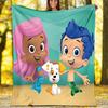 1pc Bubble guppies1 Theme Blanket - Digital Print, Polyester, Cozy for All Seasons, Perfect for Outdoor, and Travel