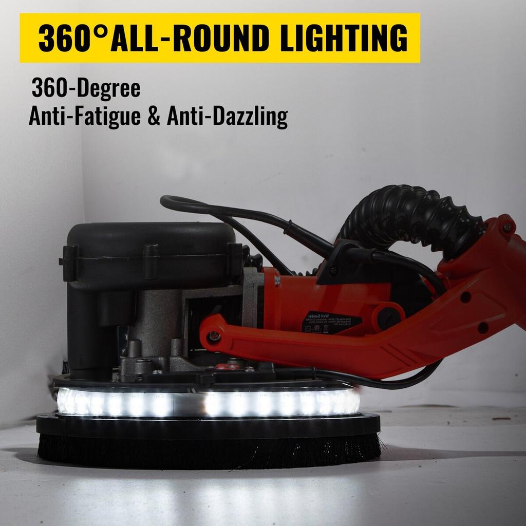 Drywall Sander 750W, Electric Drywall Sander, Foldable Sheetrock Sander, with Telescope Handle, Electric Sander, Variable Speed 800-1750 RPM, Wall
