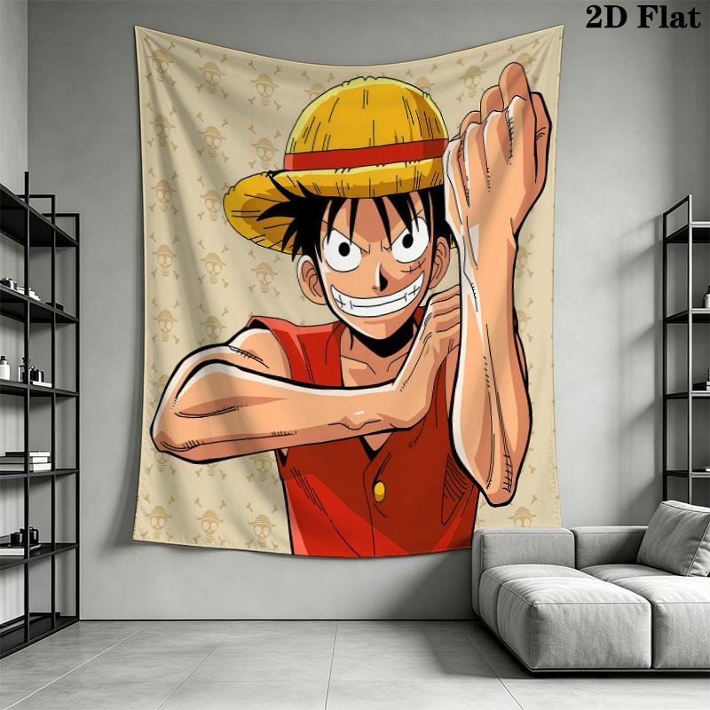 One Piece Monkey D Luffy Wall Tapestry Aesthetic Wall Hanging Printed Fabric Blanket Decorative Tapestries For Bedroom Living Room Home Decor
