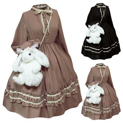 Модные женские колледж свободные платья с длинным рукавом в стиле пэчворк