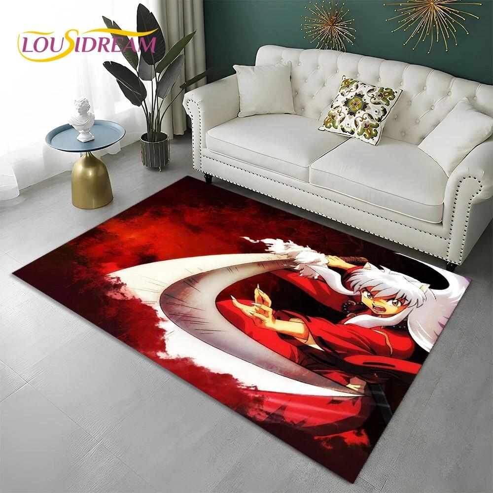 Классический мультяшный 3D ковер в стиле аниме Inuyasha, ковер для дома, гостиной, спальни, дивана, коврика, декор, детский коврик, нескользящий напольный коврик