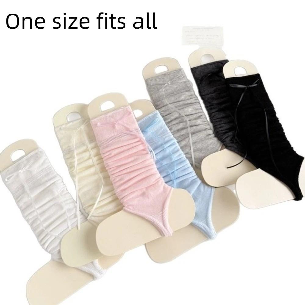 Thin Cotton Open Toe Socks Pleated Design Ballet Style Socks New Long Tube Socks For Daily Use