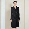 Women's Black Suit Dress with Lace Trim