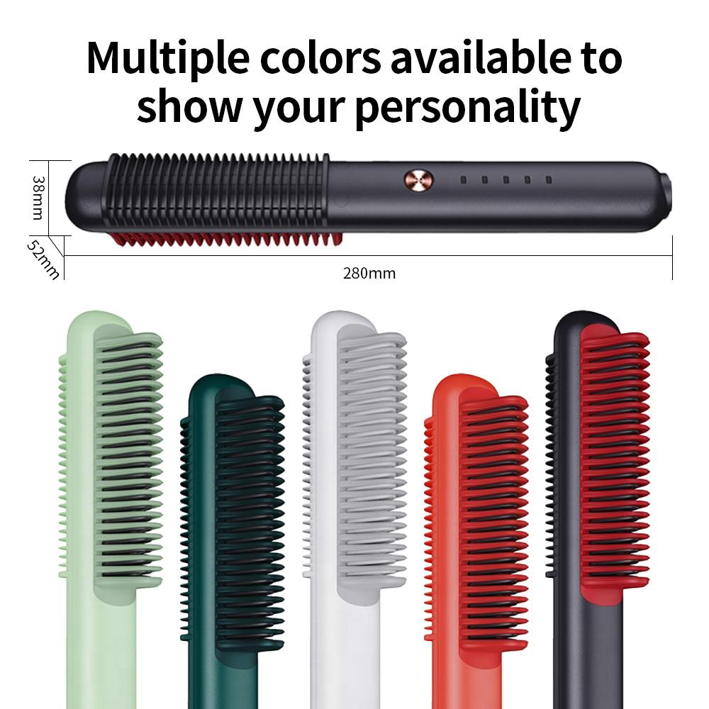 Electric Hair Straightener Comb Tourmaline Ceramic Coating Scalp Massage Fast Heating Temperature Adjustment for Household Use
