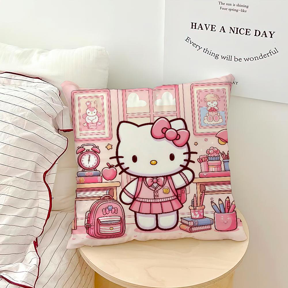 Cartoon Fanart Pink Flower Cute H-Hellokitty Comfort Soft Hogar Pillowcase For Sofa Living Room Bed Home Decor Protective Covers