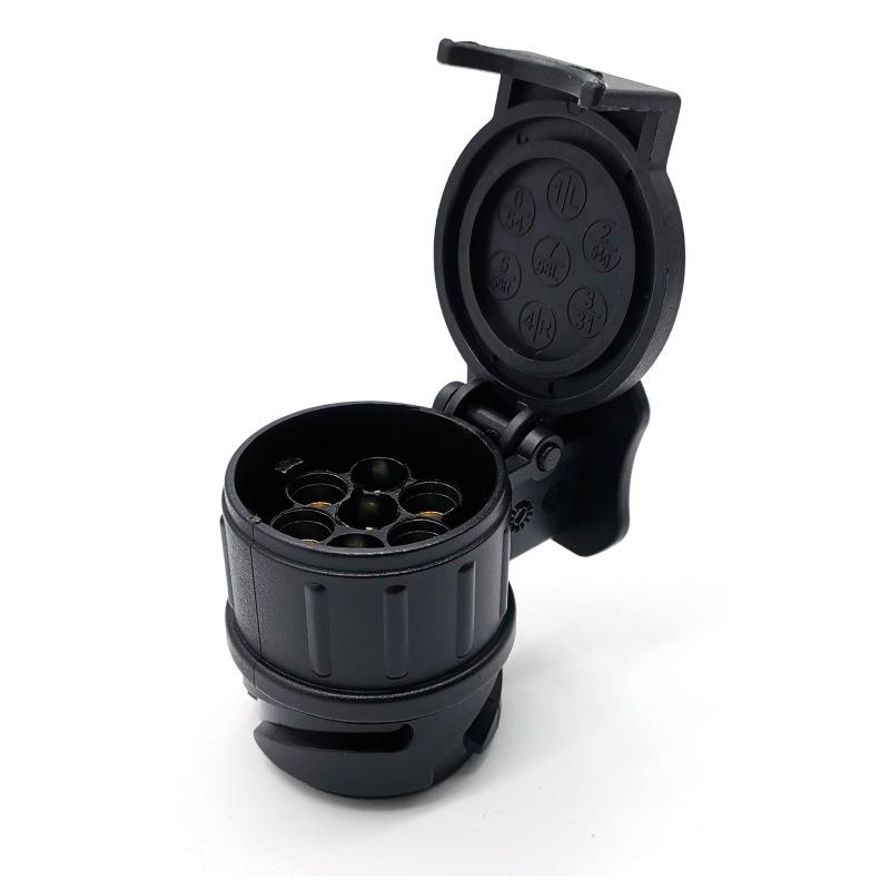 7 To 13 Pin Plastic Trailer Socket Car Accessories Caravans 13 Pole Tow Bar Towing Socket Plug 12V Electrical Connector Adapter
