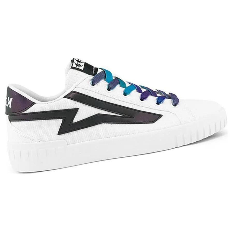 Kappa Casual Comfortable Low top Skateboard Shoes Unisex White Black Iridescent (Unisex) Skate Shoes K0BW5CC32 012