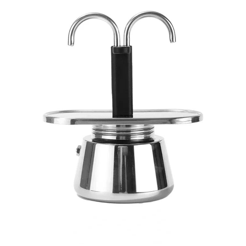 Кофеварка с двумя головками, кофеварка для мокко-эспрессо, кофейник с двумя трубками, кофемашина из нержавеющей стали для приготовления мокко, классические инструменты для итальянского кафе