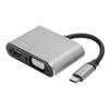 Адаптер TypeC Hub to VGA HDMI DVI Displayport3.1 Ethernet Converter Dock 4K Resolution(Серый )