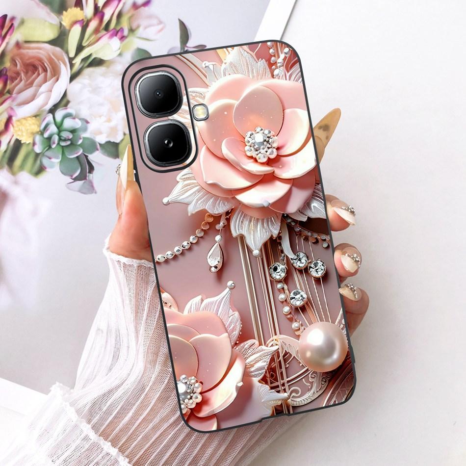 For Infinix Smart 20 X6840 X6840B Cute Flower Butterfly Cat Painted Case For Infinix Smart20 Black Silicone Soft Phone Cases