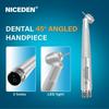 Стоматологический наконечник Nicenden с LED-подсветкой 45 градусов, высокоскоростной, с кнопочным зажимом, с одинарным водяным спреем, 45° воздушная турбина