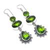 Natural Peridot Gemstone Handmade 925 Sterling Silver Earring 2.56" H1H75
