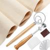 Bread Making Tools Including Danish Dough Whisk, Dough Scraper, Pastry Proofing Cloth, Bread Lame W/5 Replacement Blades
