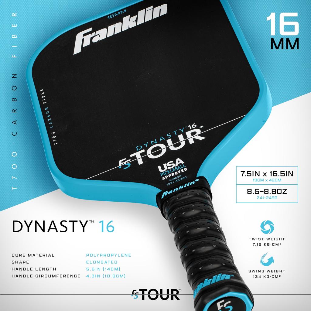 Ракетка для пиклбола Franklin Sport Pro - FS Tour Series Carbon Fiber Pickleball Paddle - Официальный американский пиклбол (АПА США) Одобренное весло -