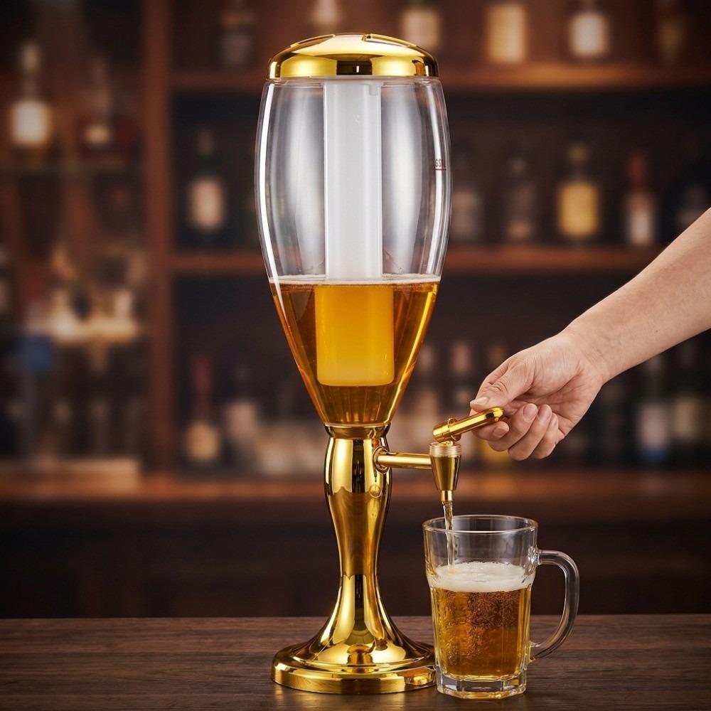 with Icicles Beer Dispenser Dual-Head Faucet Beverage Machine Creative Drink Holder Hotel Use