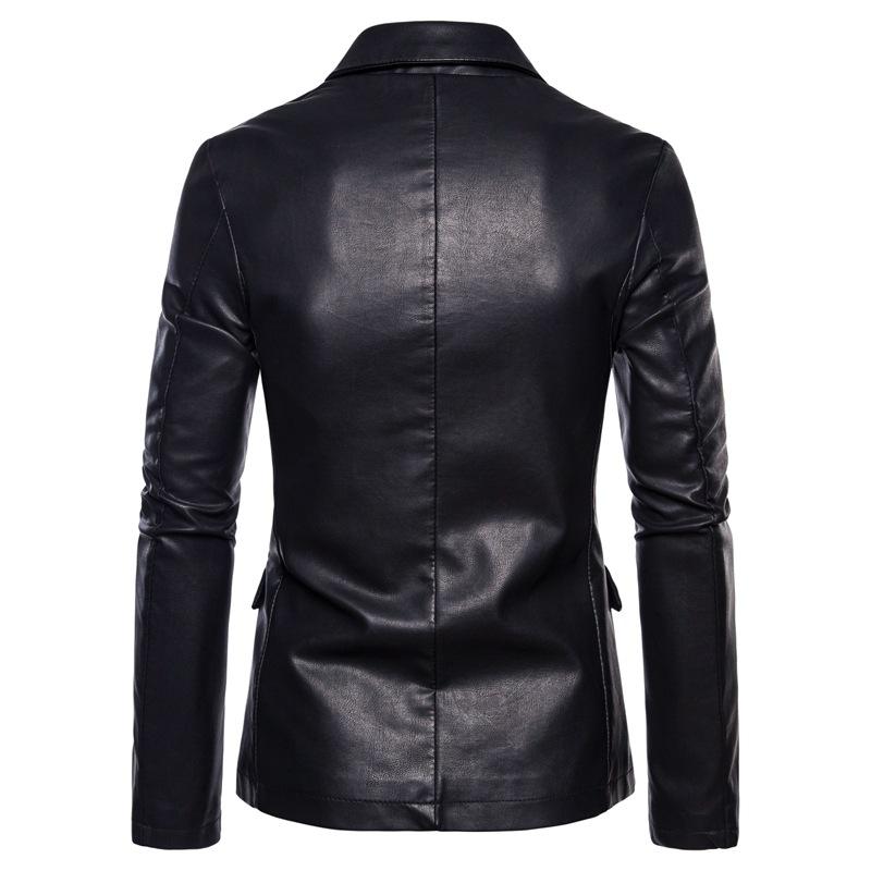 Мужская кожаная куртка Мужская верхняя куртка Slim Fit Casual Leather Jacket