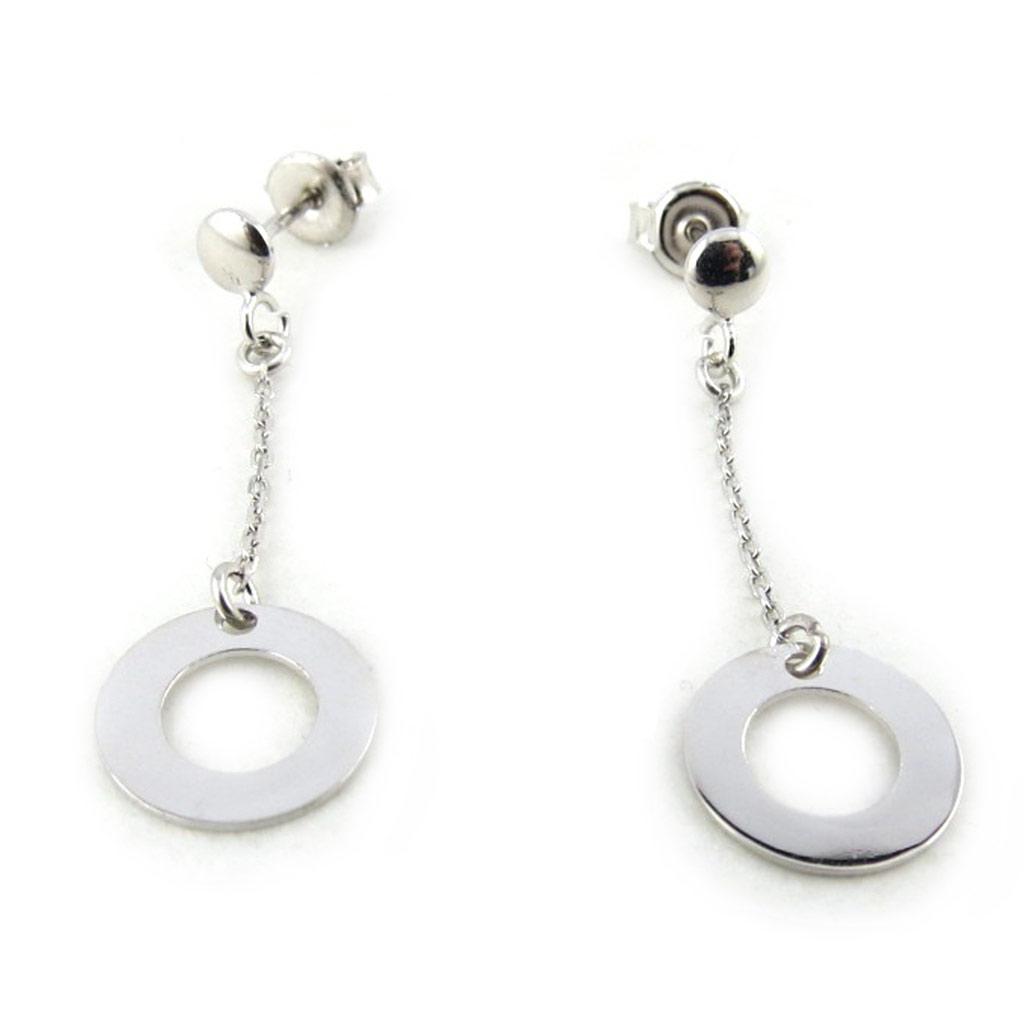 Les Trésors De Lily [N2213] - Серебряные серьги «Дзен» (родиевое покрытие) - 21х9 мм